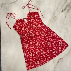 Red Floral Mini Dress by Polly